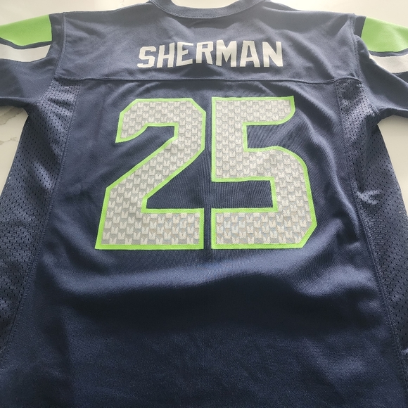 Nike NFL Seahawks Sherman #25 Official Jersey Youth Medium Fits sizes 10-12. New - Picture 5 of 5